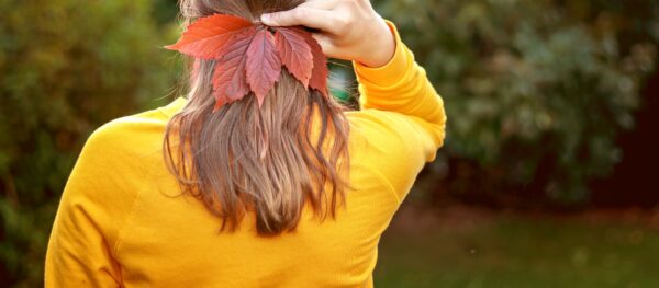 Natural autumn leaf hair accessories