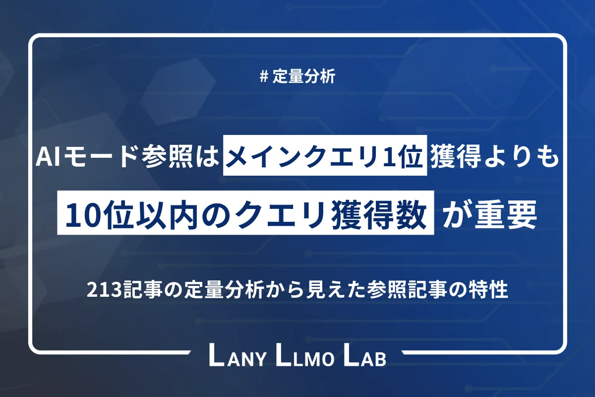 AI検索は「1位」より「10位以内」を重視。